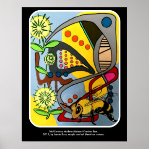 abstrakten "MidCentury Mod Garden Bee" på en Poster