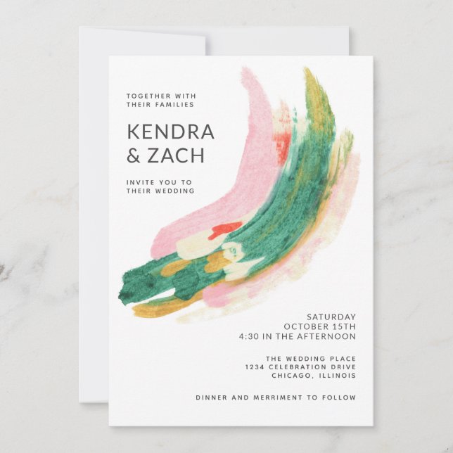 Abstrakten Modern Art, målade streck Bröllop (Framsida)