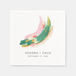 Abstrakten Modern Art, målade streck Bröllop Pappersservett