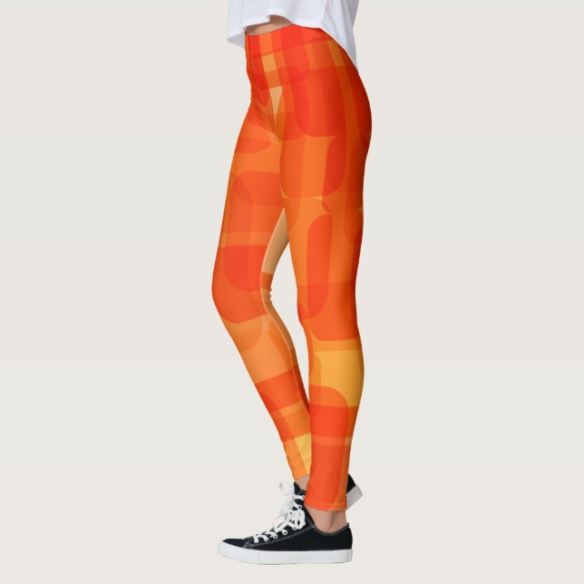 Abstrakten Modern Art-Orange med stor Contemporary Leggings (Vänster)
