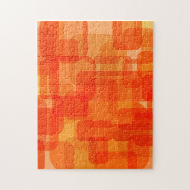 Abstrakten Modern Art-Orange med stor Contemporary Pussel (Vertikal)