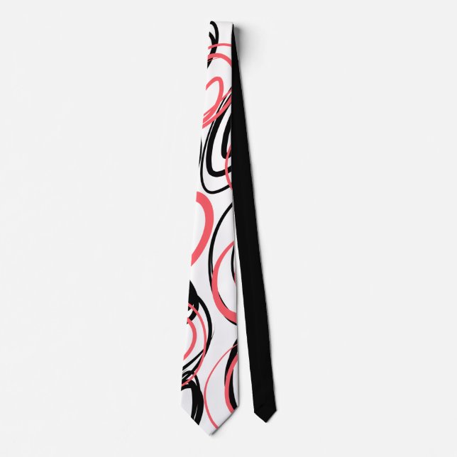 Abstrakten Modern Black White Red Swirls Slips (Framsida)