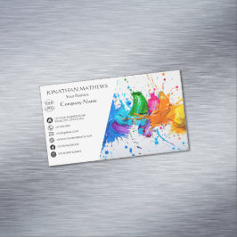 Abstrakten Modern I Oil Paint Magnetiska Visitkort