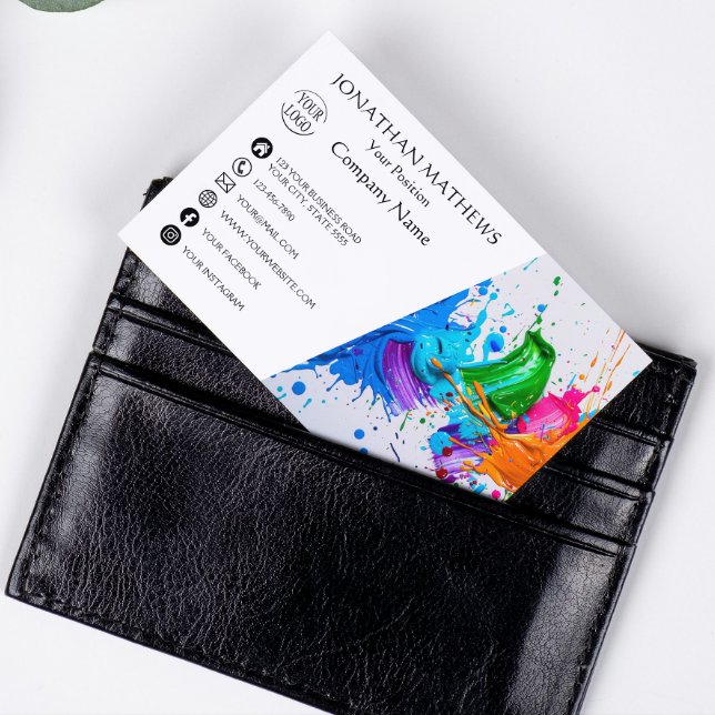 Abstrakten Modern I Oil Paint Visitkort (Skapare uppladdad)