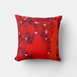 Abstrakten Modern Minimal Red Grunge Triangles Kudde
