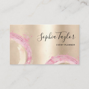 Abstrakten Modern Watercolor Circles Gold Foil Visitkort