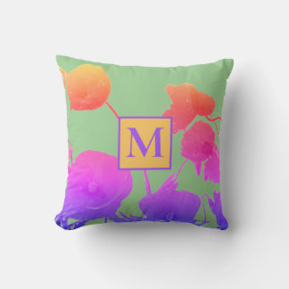 Abstrakten Monogram för diskettblommor första Blom Kudde