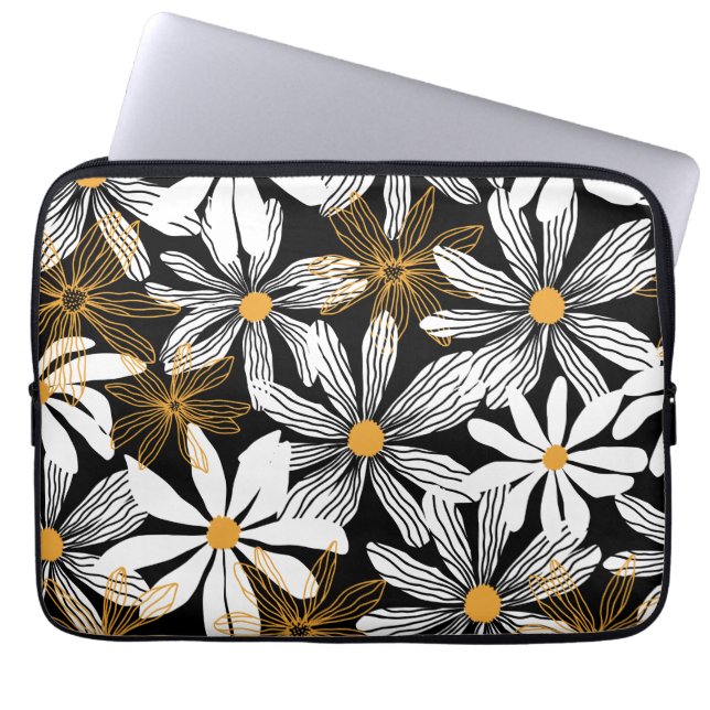 Abstrakten Mönster i den moderna Elegantens Daisy Laptop Fodral (Framsidan)