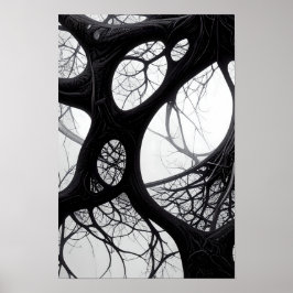 Abstrakten mörk Organic Roots Poster