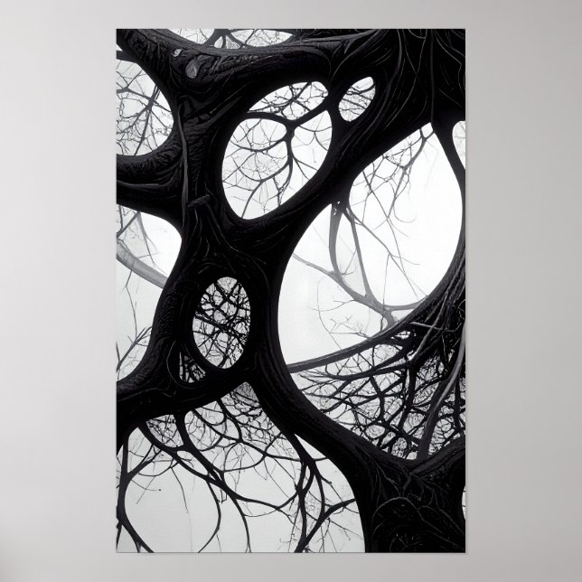 Abstrakten mörk Organic Roots Poster (Framsidan)