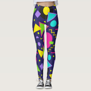 Abstrakten Navy Neon Leggings