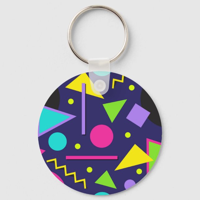Abstrakten Navy Neon Nyckelring (Framsida)