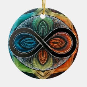 Abstrakten Ofinity Mandala African Tribal Mask Julgransprydnad Keramik