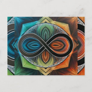 Abstrakten Ofinity Mandala African Tribal Mask Vykort