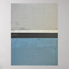 abstrakten Open (Open) Grått och Teal Art Poster