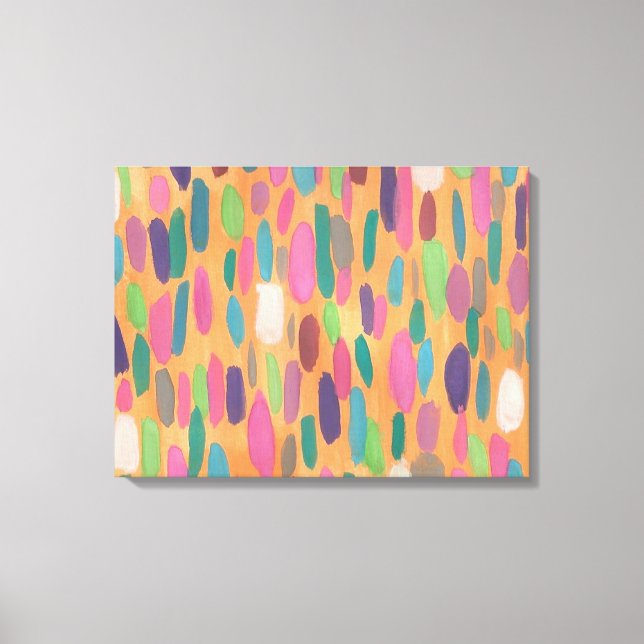 Abstrakten orange Brushstrokes arbetsyta Skriv ut Canvastryck (Framsida)