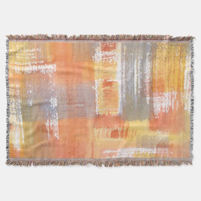 Abstrakten orange för vattenfärg vid tryckning filt (Framsidan)