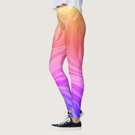 Abstrakten Övertoning av blå Rosa röd Gult Leggings