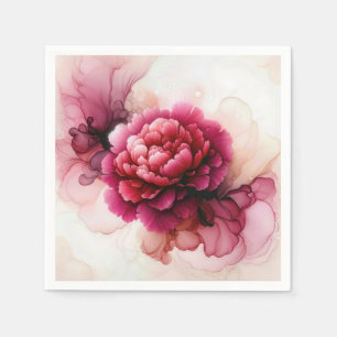 Abstrakten Peony Rosa Alcohol Bläck Pappersservett