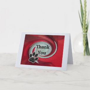 Abstrakten Pet Sitter Red Swirl tack Paw Skriv ut Kort
