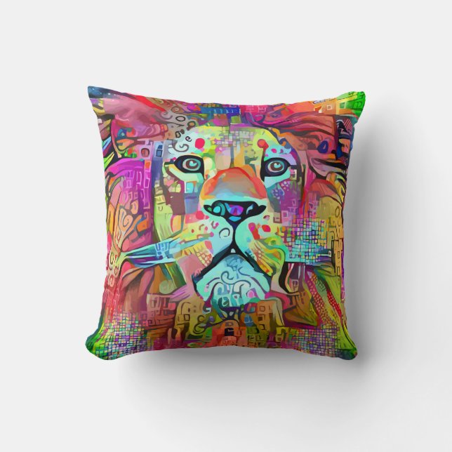 ABSTRAKTEN PILLOW FÖR lejon KOLORFUL Kudde (Framsida)