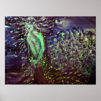 Abstrakten Poseidon Fine Art Pointillism Skriv ut Poster