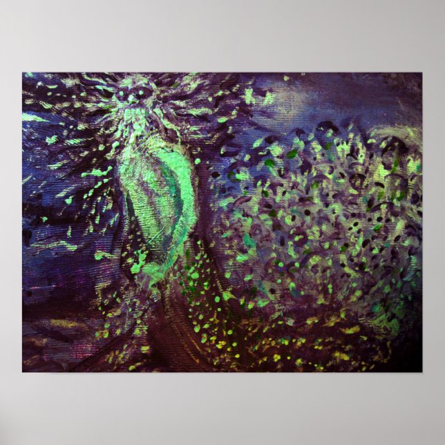 Abstrakten Poseidon Fine Art Pointillism Skriv ut Poster (Framsidan)