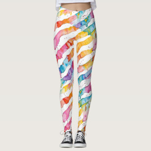 Abstrakten Rand i färglöst vattenfärg Leggings