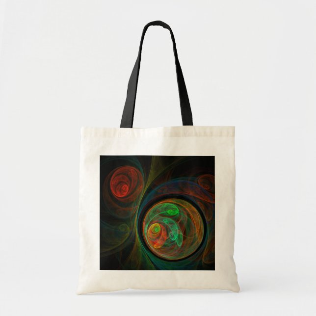 Abstrakten Reborn Grönt Art Tote Bag Tygkasse (Framsidan)
