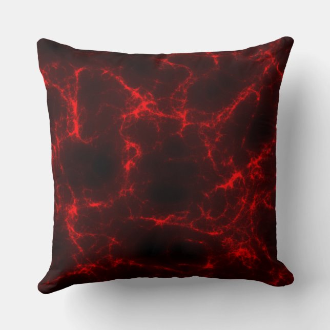Abstrakten Red and Black Marble Kudde (Baksida)