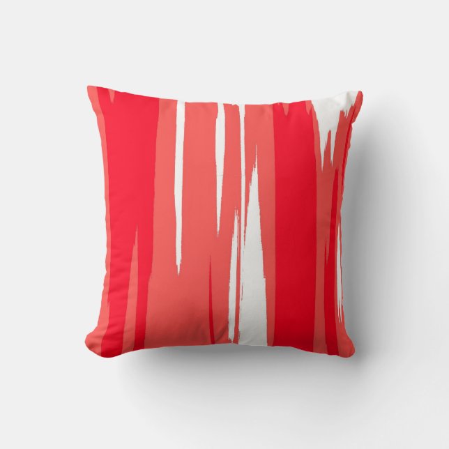 Abstrakten Red White Paint Art Design Kudde (Framsida)