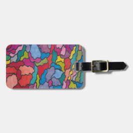 Abstrakten Regnbågstenade glasblommor Bagagebricka