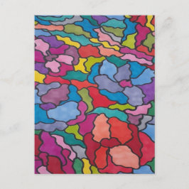 Abstrakten Regnbågstenade glasblommor Vykort