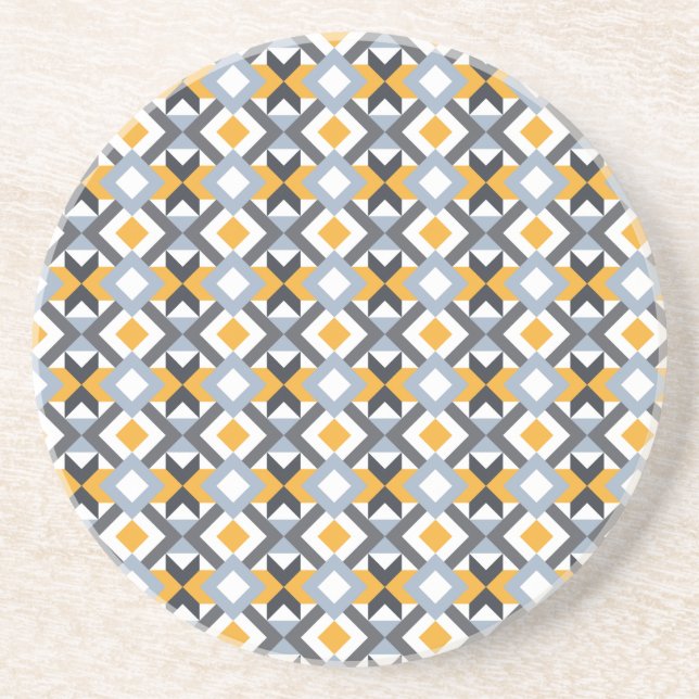 Abstrakten Retrovinklar Geometric Mönster Underlägg (Framsidan)