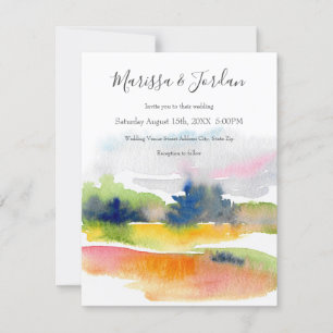 abstrakten Roligt med vattenfärgsBrushstrokes Inbjudningar