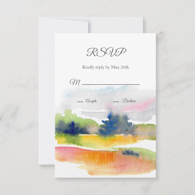 abstrakten Roligt med vattenfärgsBrushstrokes OSA Kort (Framsida)