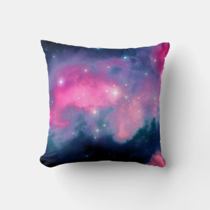 Abstrakten rosa & Blue Galaxy & Stars Kudde