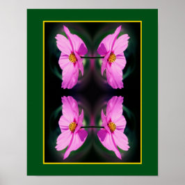 Abstrakten Rosa Cosmos Flower Spegel Poster