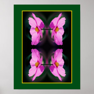 Abstrakten Rosa Cosmos Flower Spegel Poster