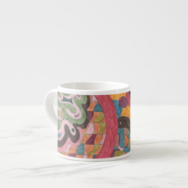 abstrakten "Rosa Mood" Espressomugg (Framsida vänster)