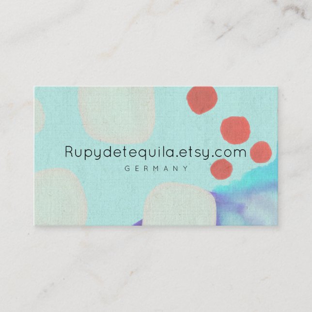 Abstrakten Rupydetquila för vattenfärgsfärg Visitkort (Framsida)