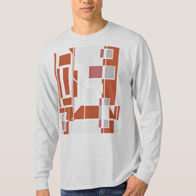 Abstrakten Rust Grått Dusty Ro Geometric MCM-utsee T Shirt (Framsida)