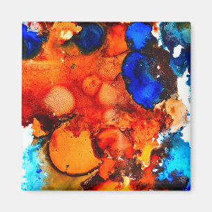 Abstrakten Rust orange bläck Magnet