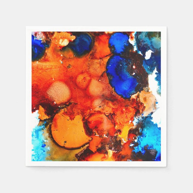 Abstrakten Rust orange bläck Pappersservett (Framsidan)