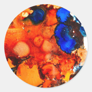 Abstrakten Rust orange bläck Runt Klistermärke