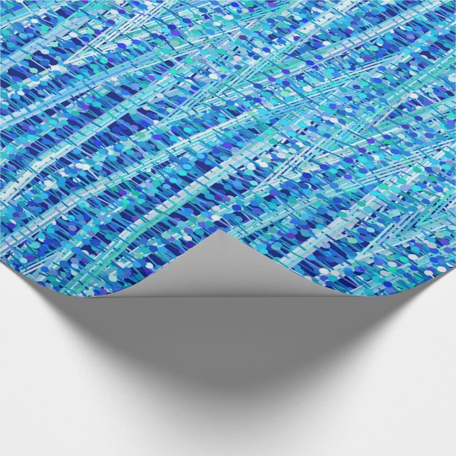 Abstrakten Satin Rand and Dots, Cobalt Blue Presentpapper (Hörn)