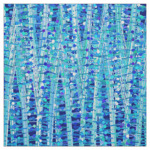 Abstrakten Satin Rand and Dots, Cobalt Blue Tyg