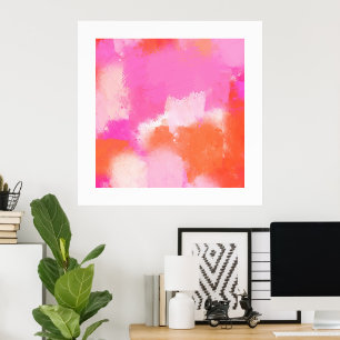 Abstrakten shock rosa Orange Poster