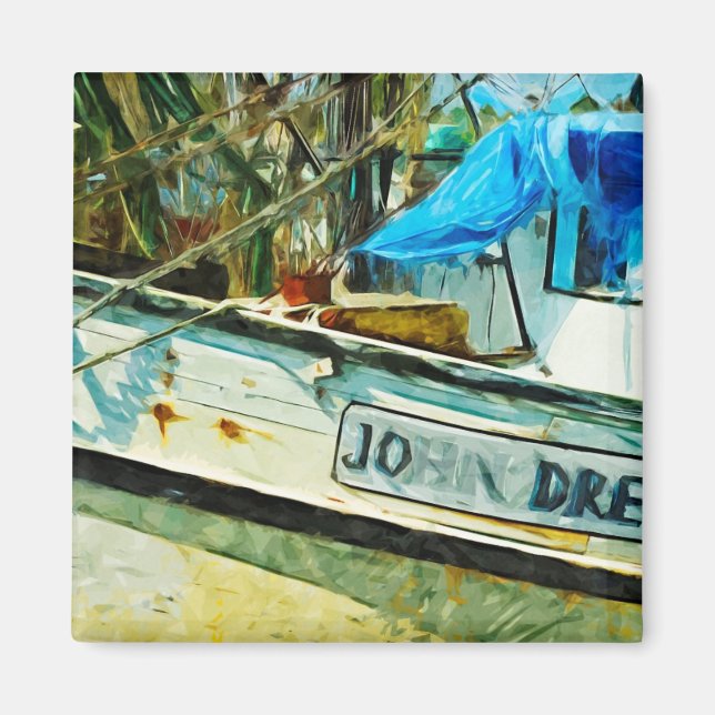 Abstrakten Shrimp Boat John Drew Impressionism Magnet (Framsidan)
