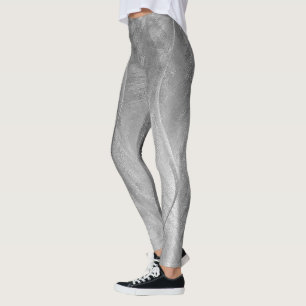Abstrakten silver Brushed Metall Leggings